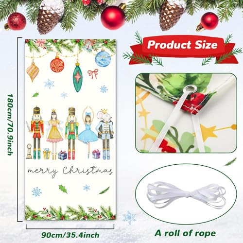 Zoiiwa Merry Christmas Nutcracker Door Cover Watercolor Nutcracker Door Banner Merry Christmas