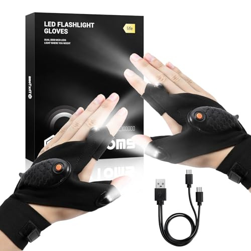 Thxtoms Flashlight Gloves Rechargeable Fathers Day Birthday For Men Husband Boyfriend Dad