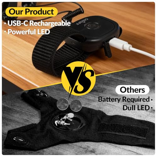 Interest Boom Led Rechargeable Flashlight Gloves Finger Flashlights With UsbC Fast ChargingHands 2Pcs