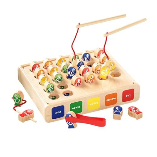 Yunhe Xinqiao Toys Factory Montessori 6In1 Fishing Toys For Toddlers 3+ Wooden Magnetic Fish Game