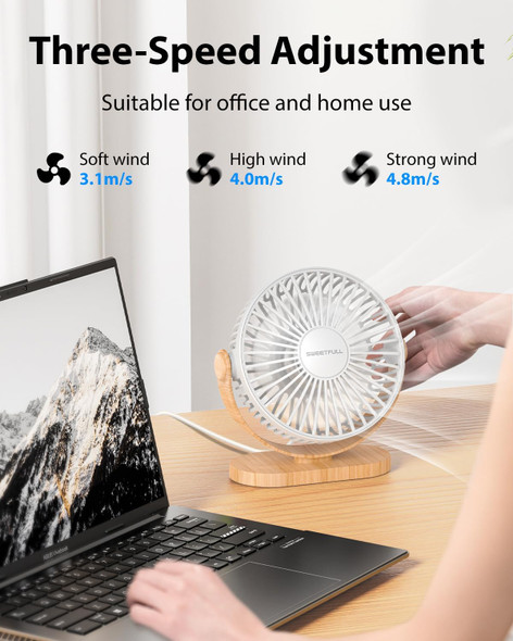 Sweetfull Desk Fan Usb Small Fan, 3 Speeds Portable Fan, 360° Rotate Personal Desktop Table Fan, Mini Fan Quiet Operation Sweetfull Desk Fan Usb Small Fan, 3 Speeds Portable Fan, 360° Rotate Personal Desktop Table Fan, Mini Fan Quiet Operation