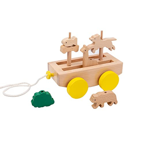 Adena Montessori Wooden Pull Long Trailer Toys