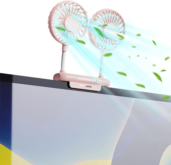 Monitor Fan, Thrrly Desktop Fan With 2 Fan Heads, 3 Speeds 360° Rotatable Office Desk Fan Usb Powered Cooling Fan With Sturdy Monitor Fan, Thrrly Desktop Fan With 2 Fan Heads, 3 Speeds 360° Rotatable Office Desk Fan Usb Powered Cooling Fan With Sturdy