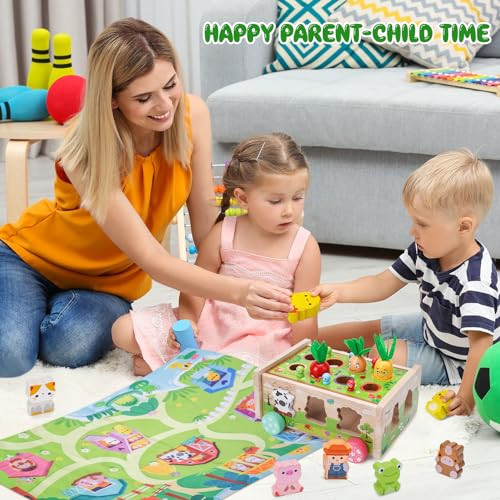 Kmtjt Toddler Montessori Wooden Farm Toys
