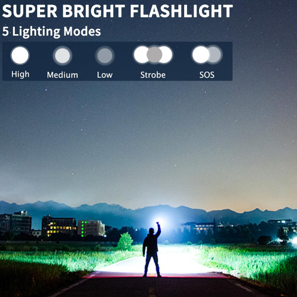 Lnryy Flashlights High Lumens Rechargeable Rechargeable Flashlights Super Bright Flashlight 5Mode Tactical 2Pack