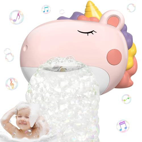 Infowush Baby Bath Toys Unicorn Bath Bubble Machine Toddler Bath Toys For