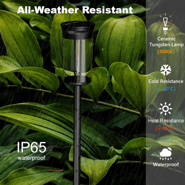Uniqus Acvoay Solar Pathway Lights Outdoor Waterproof Ip65, 3000K Warm Light Modern Minimalist Pathway Lights Solar Powered