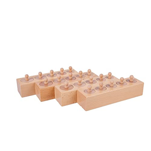 Adena Montessori Knobbed Cylinders Blocks Home Preschool 2 3 Years Oldtoys (Primary Color
