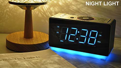 Itoma Alarm Clock Radio With Bluetooth Speaker Fm Radio Dual Alarm With