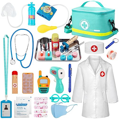Sundaymot Doctor Kit For Kids Pretend Playset For Toddlers Doctor Kit For 34 Pcs
