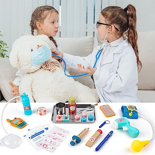 Sundaymot Doctor Kit For Kids Pretend Playset For Toddlers Doctor Kit For 34 Pcs