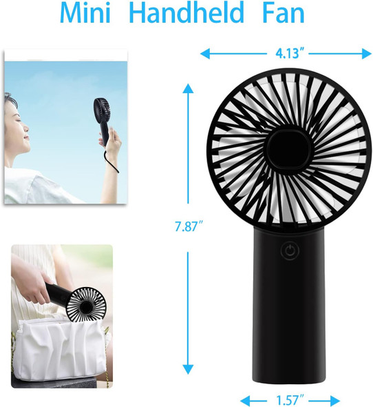 Handheld Fan, Portable Fan With Usb Rechargeable Battery, 3 Speed For Indoor, Outdoor, Makeup, Travelling, Camping, Summer Handheld Fan, Portable Fan With Usb Rechargeable Battery, 3 Speed For Indoor, Outdoor, Makeup, Travelling, Camping, Summer