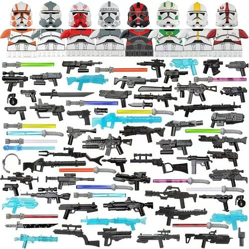 Epazisoh Military Minifigures Weapon Armor Kit For Star War Army Weapons And 81Pcs
