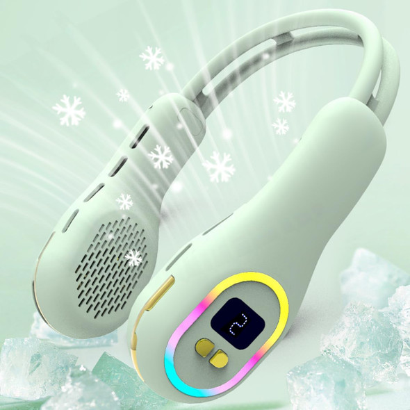 Neck Fan Wearable Hands Free Bladeless Neck Fan Led Colored Light 3 Speed 360° Wind Direction Adjustment Rechargeable Portable Neck Fan Wearable Hands Free Bladeless Neck Fan Led Colored Light 3 Speed 360° Wind Direction Adjustment Rechargeable Portable