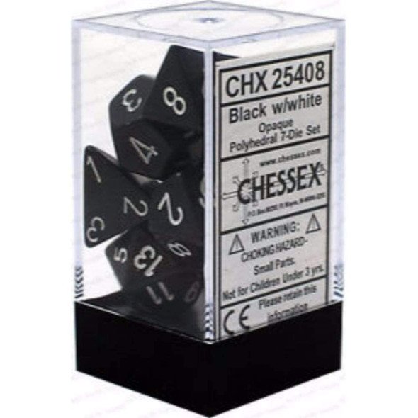 Chessex Chx25408 DiceOpaque Black/White Set Black