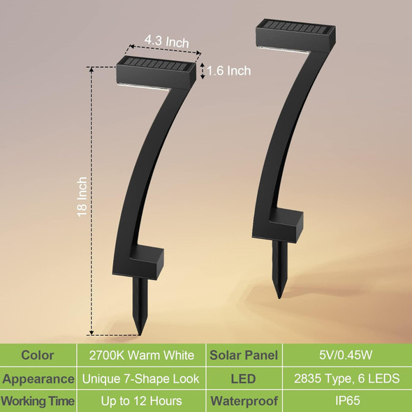 Wdtpro Solar Outdoor Lights Pathway, 6 Pack Bright Outdoor Solar Lights Waterproof, 12 Hrs Solar Garden Lights Decorative, Auto O