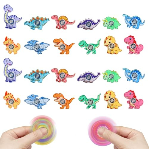 Fxmhehbb Dinosaur Fidget Spinner Toys Mini Finger Spinners Bulk Dino Party Favors 24 Pcs