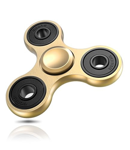 Atesson Fidget Spinner Gold Stress Relief Reducer Toys High Speed Bearing Metal Gold
