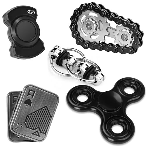 Kyerivs Fidget Toys Adults Metal Figette Spinner Magnet Slider For Teen Boys 5 Pcs