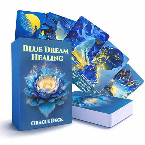 Sishui Blue Dream Oracle Cards For Beginners 80 Cards Oracle Tarot Deck Blue