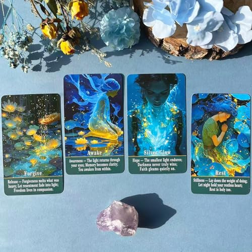 Sishui Blue Dream Oracle Cards For Beginners 80 Cards Oracle Tarot Deck Blue