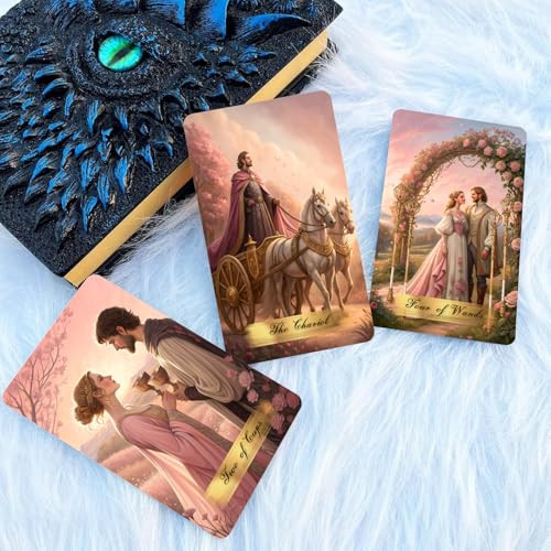 Zhqgyn Pink Victorian Tarot Deck 78 Illustrated Tarot Cards For Beginners Romantic Pink