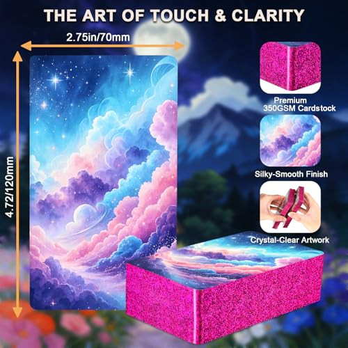Bqlxbablt Pink Tarot Oracle Lenormand Cards For Beginner Unique Trinity Divination Deck Pink