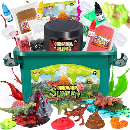 Trubic Dinosaur Slime Making Kit Jelly Cube/Butter/Crystal/Glow In The Dark Slime With