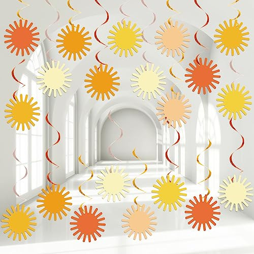 Zoiiwa Boho Sun Banners First Trip Around The Sun Birthday Decorations Muted 60Pcs