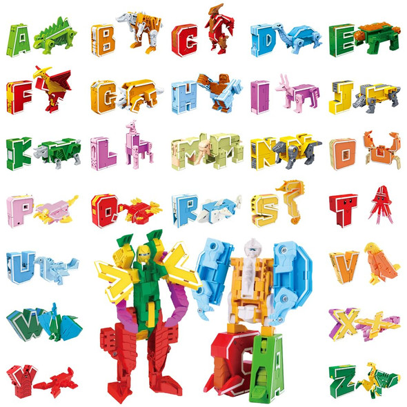 Veais Alphabet Animal Toys For Kids Stem Abc Learning Alphabots Transforming Toys 26 Pieces