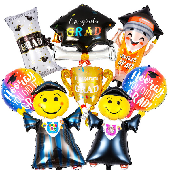 Xjyxqf Graduation Balloons Large Variety Mylar Balloons Set For Graduation Party 8Pcs