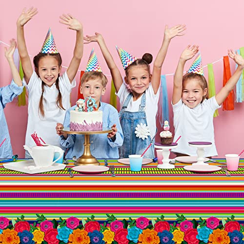 Zoiiwa Mexican Fiesta Party Supplies Mexican Theme Tablecloths Fifth Of May Table 3 Pieces