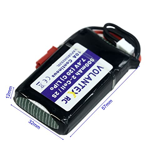 Volantexrc Part 765221 Lipo Battery 500Mah 20C Jst Plug For Rc Model 7.4V