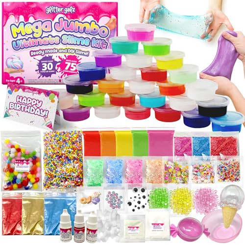 Glitter Galz Ultimate Slime Kit For Kids Easter Butter Slime Making Set For 75 Pcs
