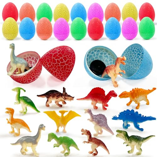 Xipegpa Dinosaur Eggs With Mini Dinosaur Figures Goodie Bag Stuffers Easter Eggs 18Set