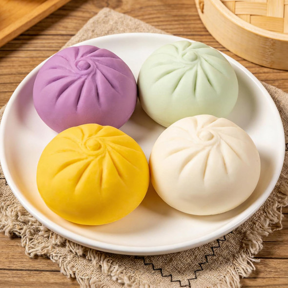 Lmoy Dumpling Squishies Giant Glitter Dumpling Colorful Dumplings Stress Balls Fidget Sensory White