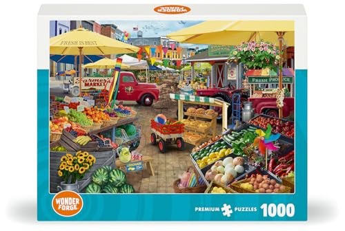Wonder Forge Farmer's Market Day Jigsaw Puzzle For Adults 1000 Piece