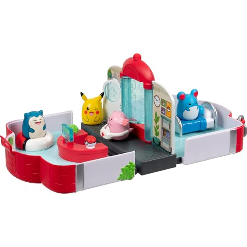 SquishALongs Pok'mon Center Playset (Pikachu Chansey Marill Snorlax