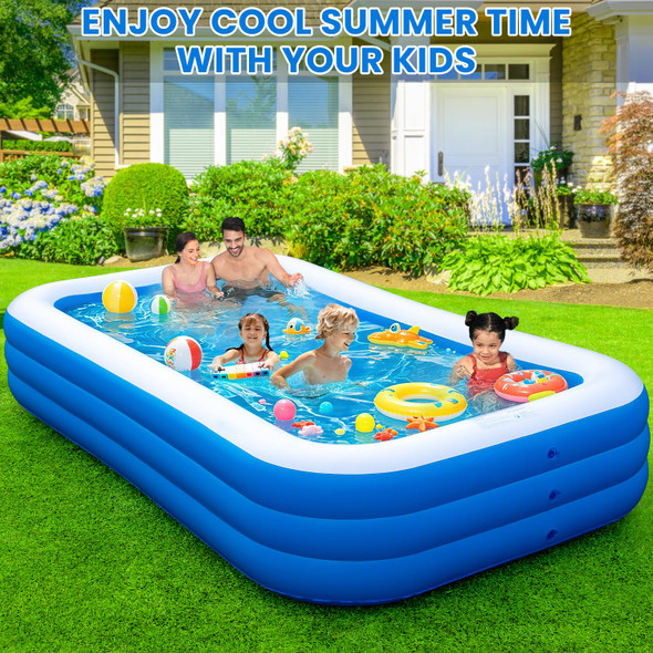 Cinlinso Inflatable Swimming Pool For Family 130 X 72 X 22 Large