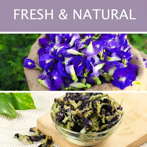Vrisnaro Butterfly Pea Flowers Dried Butterfly Pea Flower Herbal Tea Natural Coloring 3.53Oz
