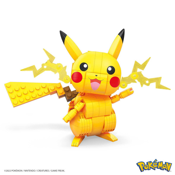 Mega Brands Pok'mon Building Toys Set Build and Show Pikachu With Articulated And 4 Inches 205 Pieces