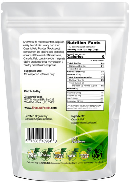 Z Natural Foods Organic Kelp Powder (Rockweed 1 Lb