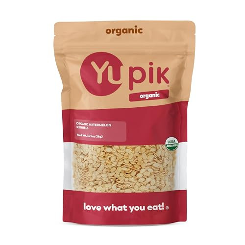 Yupik Organic Watermelon Kernels No Shells GlutenFree NonGmo Vegan Kosher Shelled Raw 35.2 Oz 2.2 Lb
