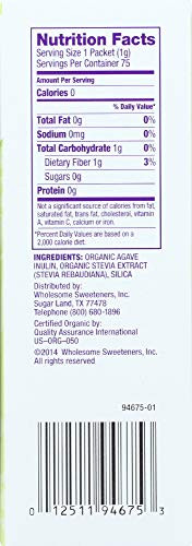 Wholesome Sweeteners Sweetener Stevia 75 Ct 6 Pack