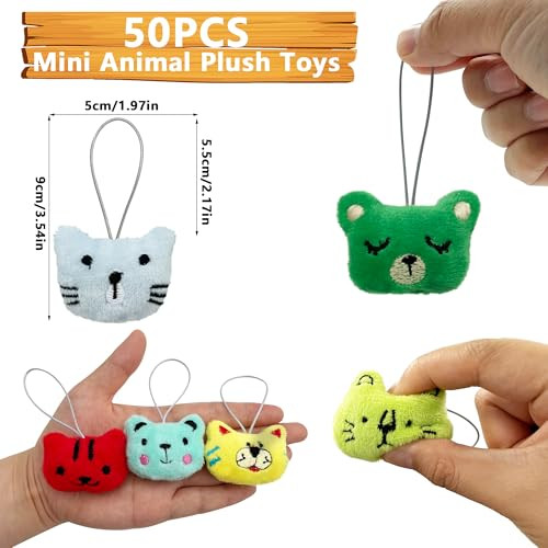 Xipegpa Mini Animal Plush Toys Set Cute Small Animal Stuffed Toy Keychain 50 Pcs