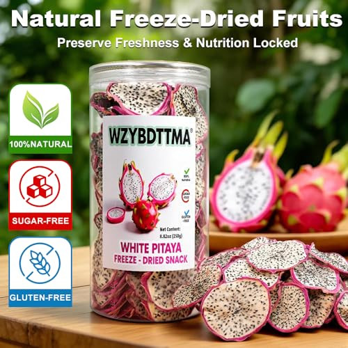 Wzybdttma SoftDried White Dragon Fruit Slices 250G White