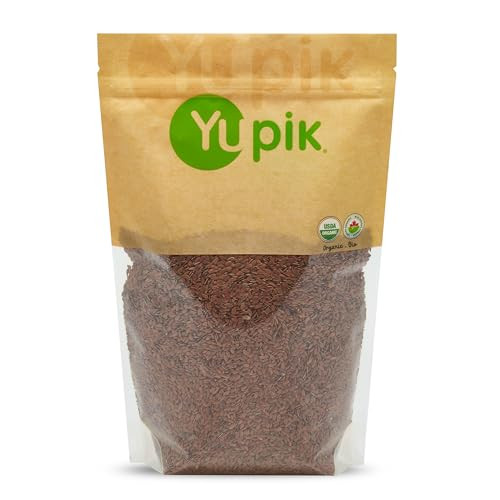 Yupik Organic Brown Flax Seeds GlutenFree NonGmo Kosher Vegan Raw Seeds Rich 35.3 Oz 2.2 Lb