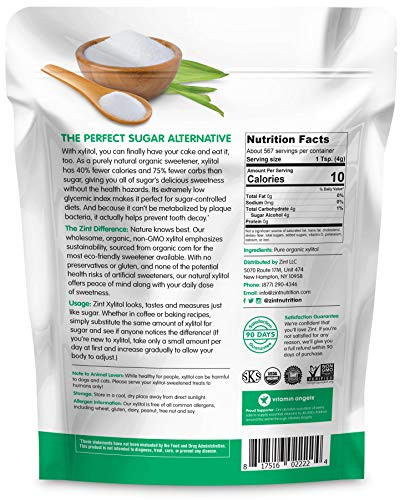 Zint Organic Xylitol Sweetener : Usda Natural Sugar Substitute Non 80 Ounce 5 Lbs