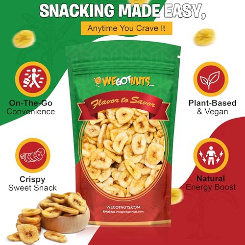 We Got Nuts Premium Dried Banana Chips Fresh Crispy and Sweetened Sealed For Freshness 64Oz 4 Pounds