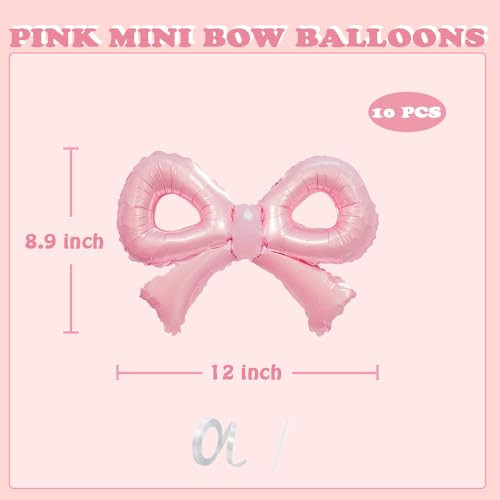 Zafete Mini Pastel Pink Bow Foil Balloon Small Bow Knot Balloons Pink 10 Inch 10Pcs